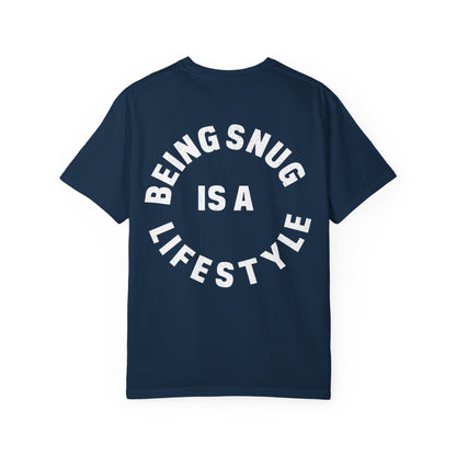 Navy Blue “Being Snug Is a Lifestyle” T-Shirt